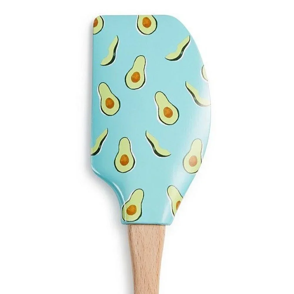 Martha Stewart Avocado Silicone Spatulas Set of 2 NWT Beechwood Handles Utensils
